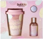 image of Style & Grace Bubble Boutique Travel Mug Gift Set Eco Packaging 100ml Bubble Bath + 50g Bath Fizzer + Travel Mug