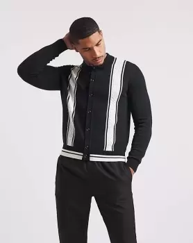 Image of Ben Sherman Button Up Cable Knit Polo