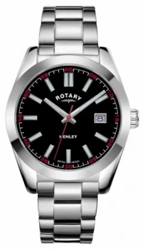 image of Rotary Mens Henley Black Dial Stainless Steel Bracelet Watch