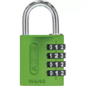 image of ABUS Combination lock, aluminium, 144/40 lock tag, pack of 6, green