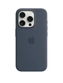 Image of Apple iPhone 15 Pro Silicone Case With Magsafe - Storm Blue