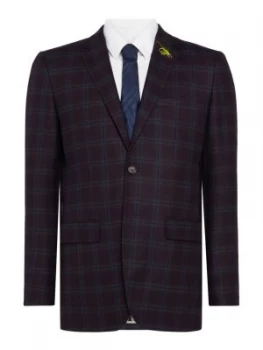 image of Ted Baker Mens Nevos Tight Lines Check Jacket Berry