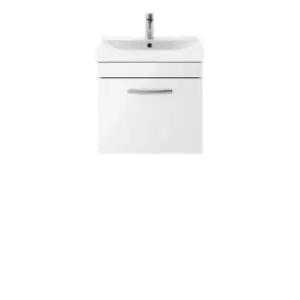 Nuie Athena 500 Wall Hung Single Drawer Vanity & Thin-edge Basin - Gloss White