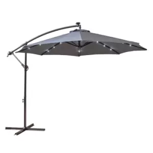 image of Neo 3M Grey Outdoor Freestanding Parasol with LED Lights