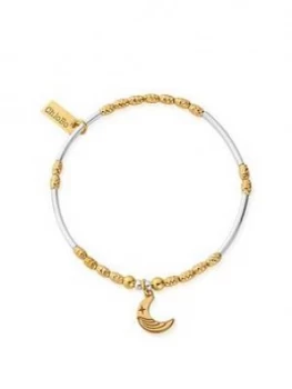 image of Chlobo Chlobo Sterling Silver And Gold Plated Luna Moon Bracelet