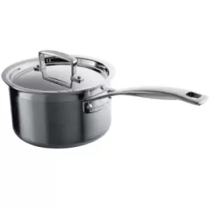 image of Le Creuset 14cm 3 Ply Stainless Steel Saucepan With Lid