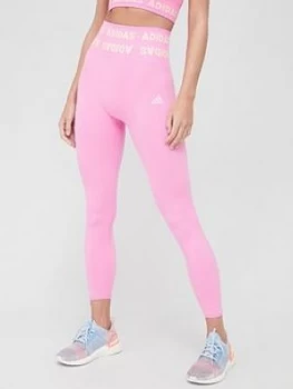 Image of adidas Aeroknit 7/8 Leggings - Pink , Bright Pink Size M Women