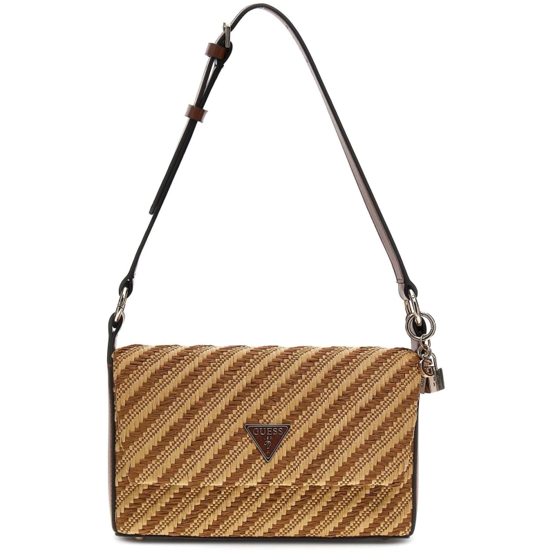 Image of Guess Womens Straw Cross Body Bag Brown female One Size