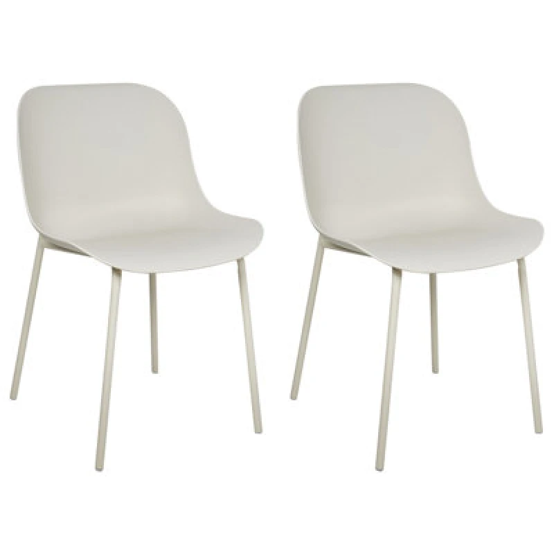 Image of Beliani Set Of 2 Dining Chairs Beloit Light Beige