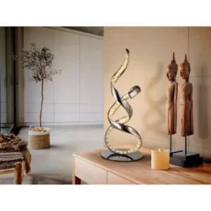 image of Schuller Sinua Integrated LED Designer Swirl Floor Lamp Chrome, 3000K