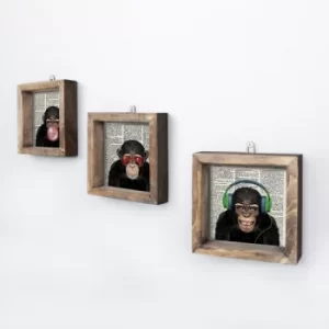 Image of UKZM011 Multicolor Decorative Framed MDF Painting (3 Pieces)