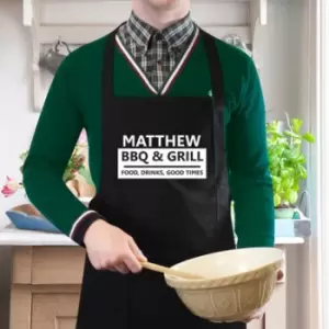 Image of Personalised BBQ & Grill Black Apron