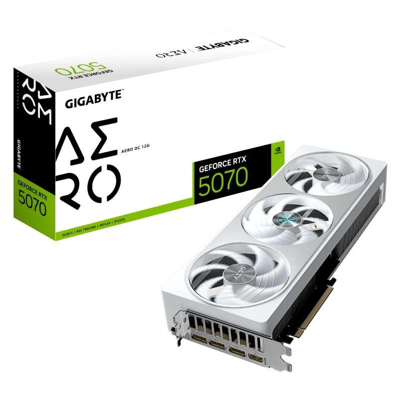 Image of Gigabyte GeForce RTX 5070 AERO OC 12G GDDR7 Graphics Card - White - GV-N5070AERO OC-12GD
