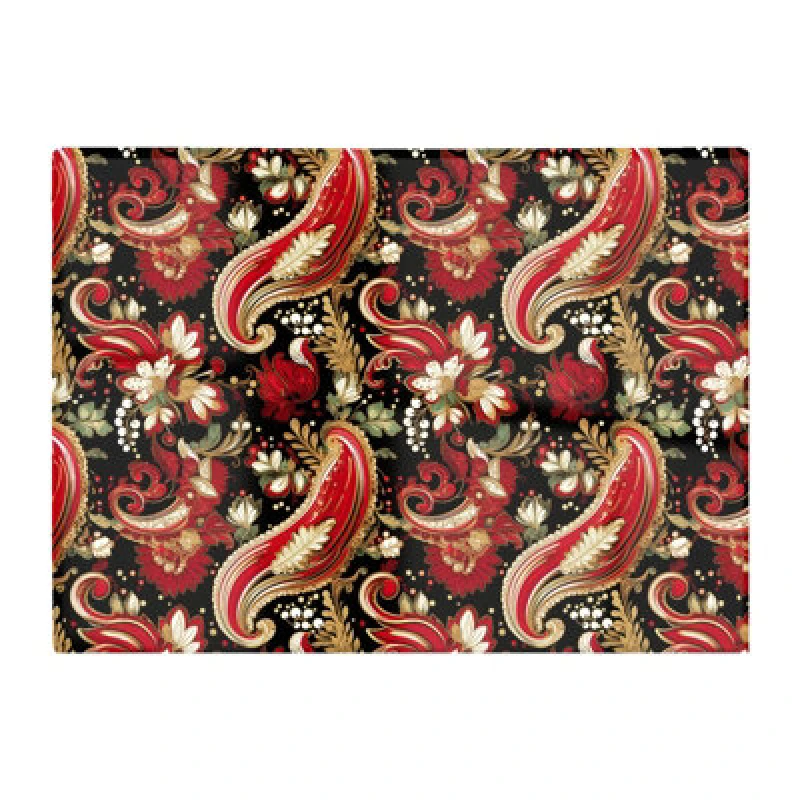 Image of Warren Reed Designer Paisley Christmas Stars Red Glass Chopping Board