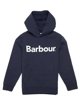 Image of Barbour Boys Essential Logo Hoodie - Navy, Size 12-13 Years