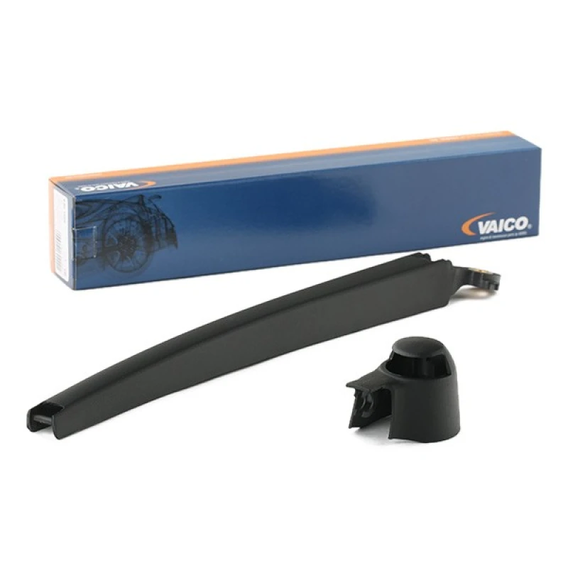 Image of VAICO V10-2450 Wiper Arm Original VAICO Quality, Rear, with cap GRP (Glass fibre Reinforced Plastic), PBT Wiper Arm,windscreen washer (301)