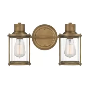 image of Quoizel Riggs Wall Lamp Weathered Brass, IP44