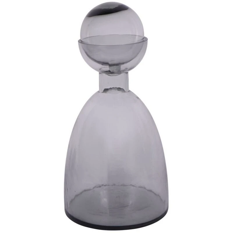 Image of Buttercup Farm Vitrum Smoked Bottle Vase - Glass - L18 X W18 X H37cm - Grey