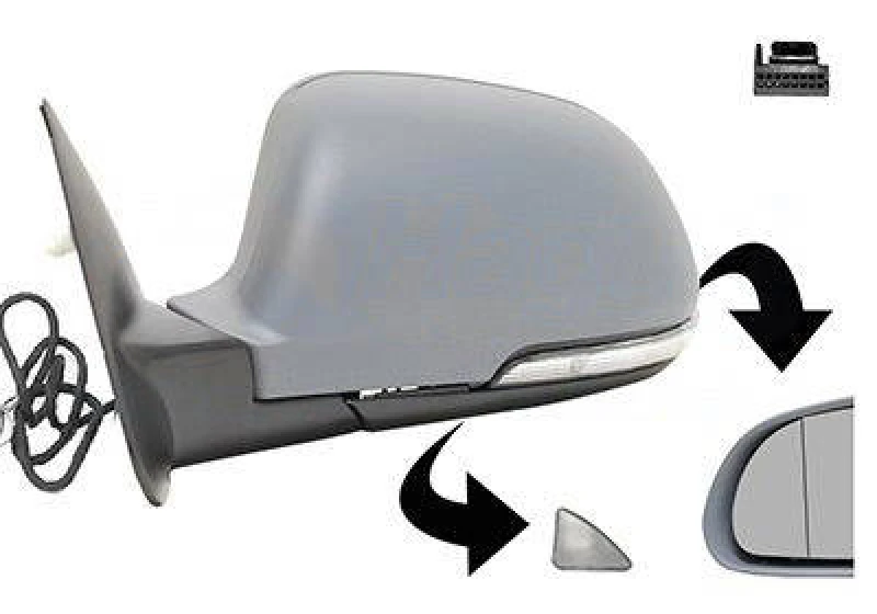 Image of VAN WEZEL 7623805 Wing mirror * HAGUS * Left, Heatable, primed Outside Mirror (50)
