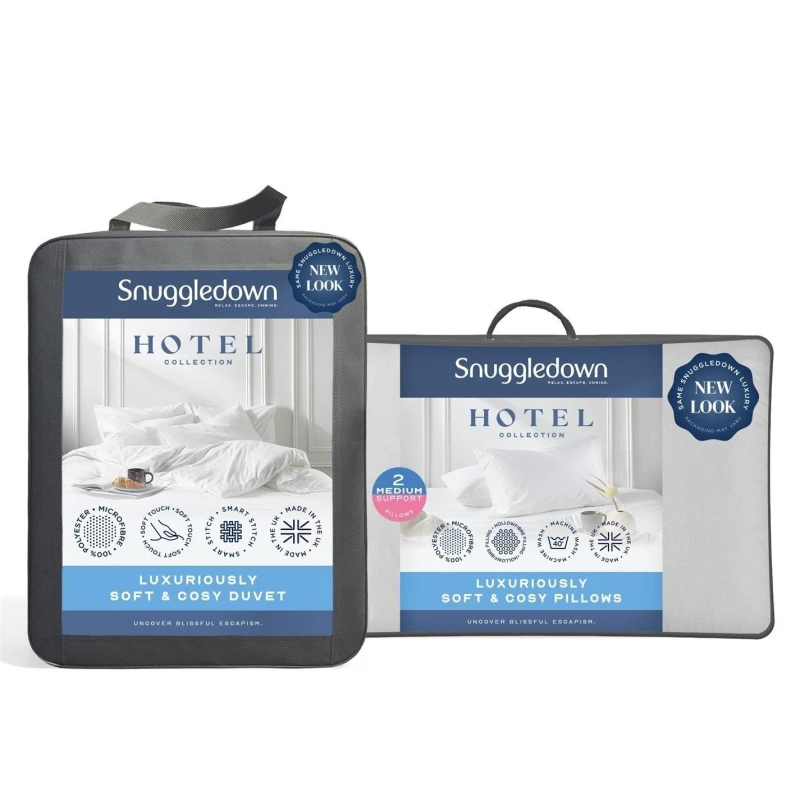 Image of Snuggledown Hotel Quality 4.5 Tog Summer Duvet With 2 Pillows White