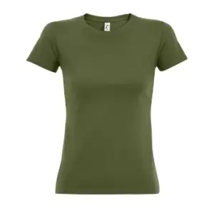Image of SOLS Womens/Ladies Imperial Heavy Short Sleeve T-Shirt (L) (Dark Khaki)