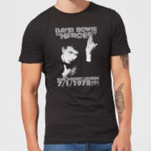 image of David Bowie Heroes Earls Court Mens T-Shirt - Black