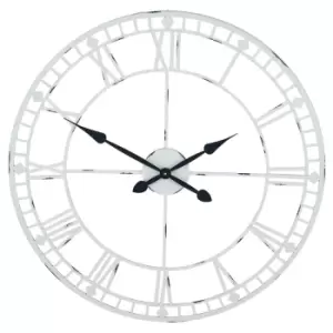 image of Celestial Soft Grey Metal Round Wall Clock