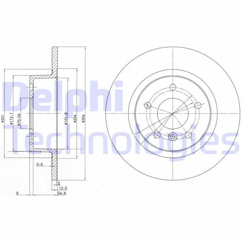 Image of DELPHI Brake disc DELPHI BG3227C