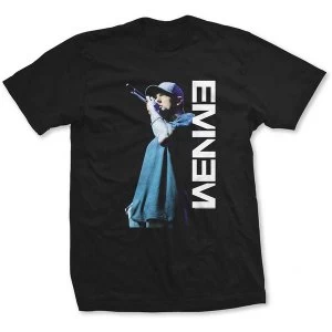 Eminem - Mic. Pose Womens Large T-Shirt - Black