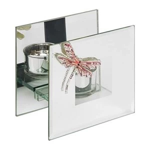 image of Sophia Pink Crystal Dragonfly Glass Tealight Holder