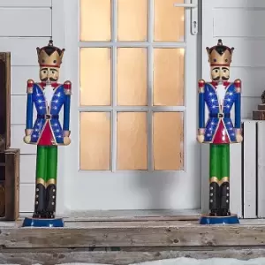 Image of The Winter Workshop 3ft Blue Christmas Norbert The Nutcracker With Crown