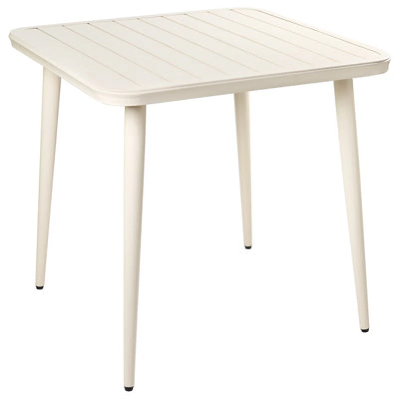 Image of Beliani Garden Dining Table Naturno 80 Cm 80 Cm Metal Light Beige