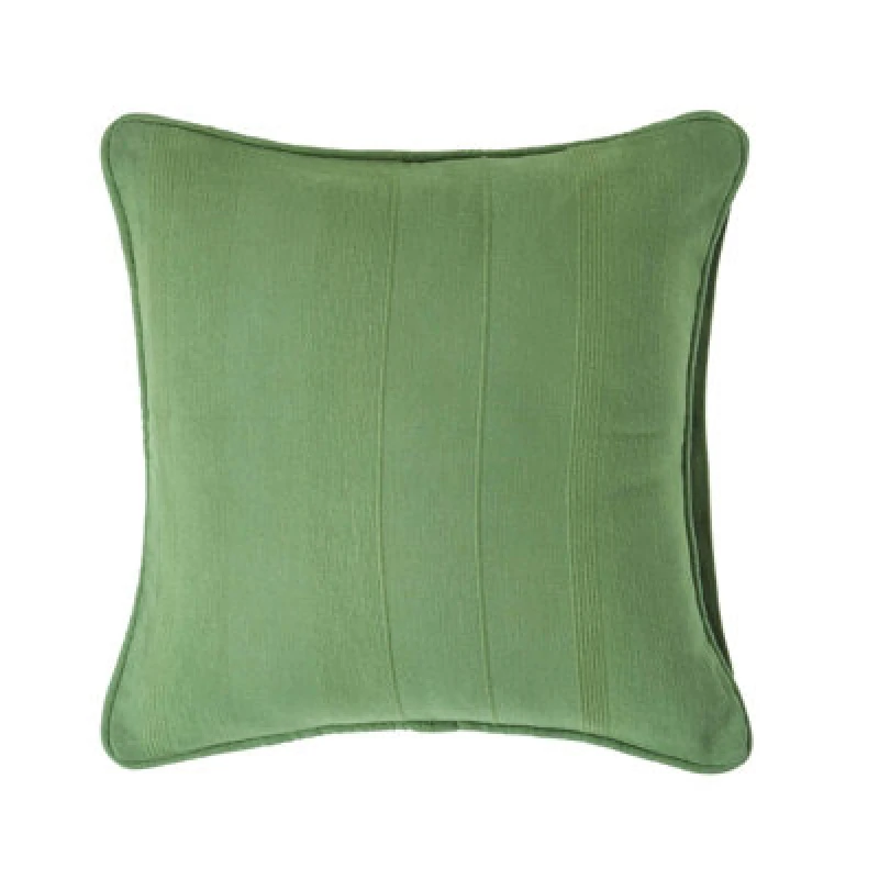 Image of Homescapes Cotton Rajput Ribbed Dark Olive Cushion Cover, 45 X 45Cm