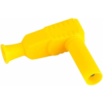 image of 1067-J Right Angle Shrouded 4mm Plug Yellow - PJP