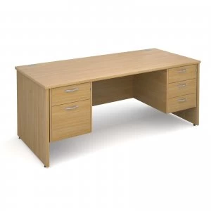 Image of Maestro 25 PL Straight Desk With 2 and 3 Drawer Pedestals 1800mm - OAK