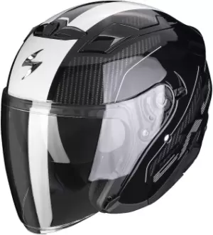 Image of Scorpion EXO-230 Condor Jet Helmet, black-white, Size 2XL, black-white, Size 2XL