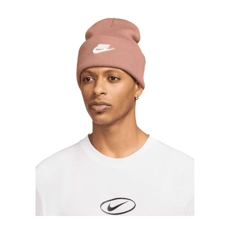 Image of Nike Mens Futura Peak Beanie in Rose Gold Rose Gold Male One Size