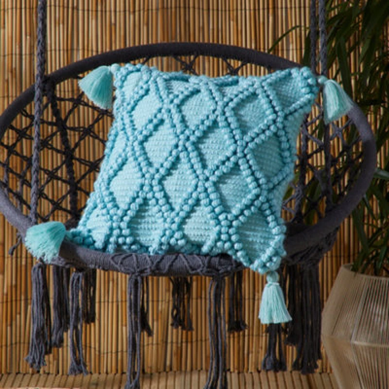 Image of Drift Home 'Alda' Outdoor Durable Garden Filled Bench Cushion Duck Egg Blue