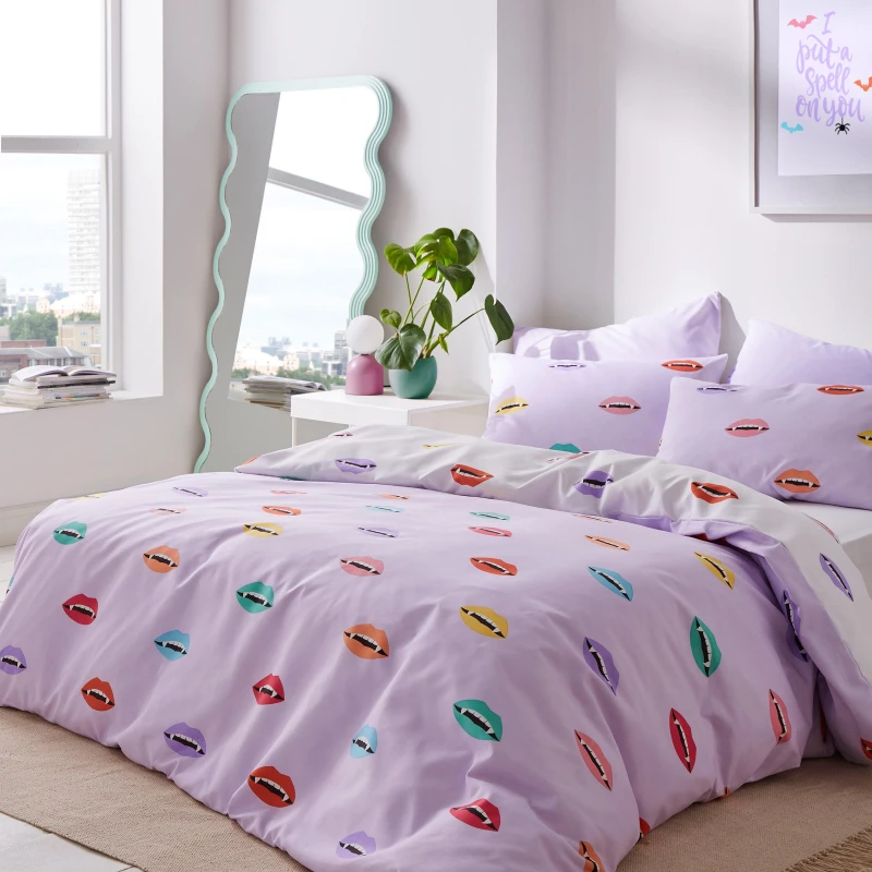 Image of Sassy B Halloween Vamp Soft Microfibre Duvet Cover Set Duvet Cover Sets Single Purple 70615524010