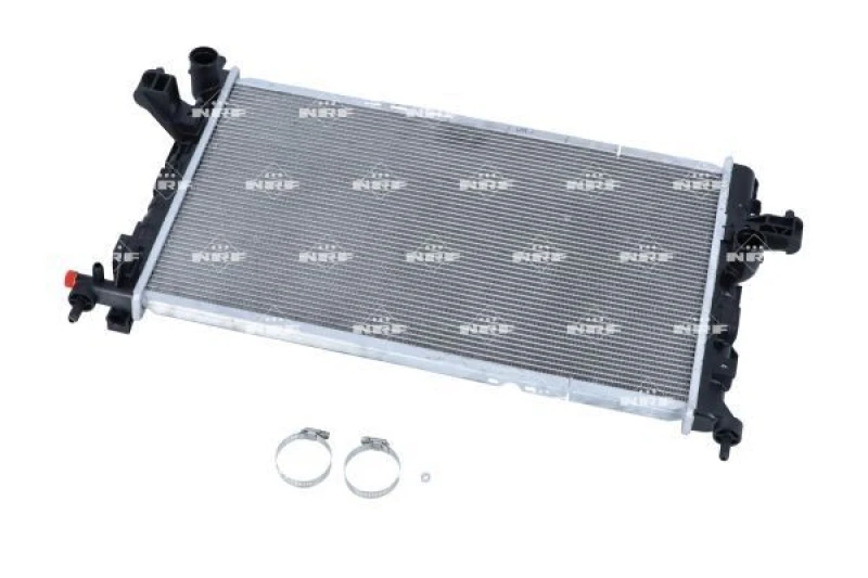 Image of NRF 54753 Engine radiator EASY FIT Brazed cooling fins, Aluminium, with mounting parts Aluminium Radiator,engine cooling (470)