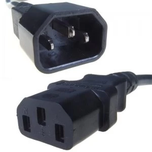 Image of Connekt Gear Black IEC Extension IEC Female C13 to IEC Male C14 UPS Computer Power Cable - 5 Meter
