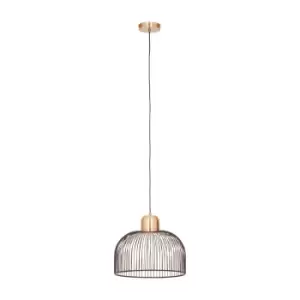 image of Lenno Black And Antique Brass Pendant Light