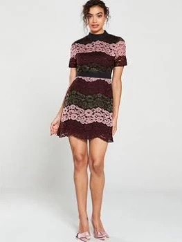 Image of Ted Baker Jaseyy Elegant Lace Dress, Oxblood, Size 3=12, Women
