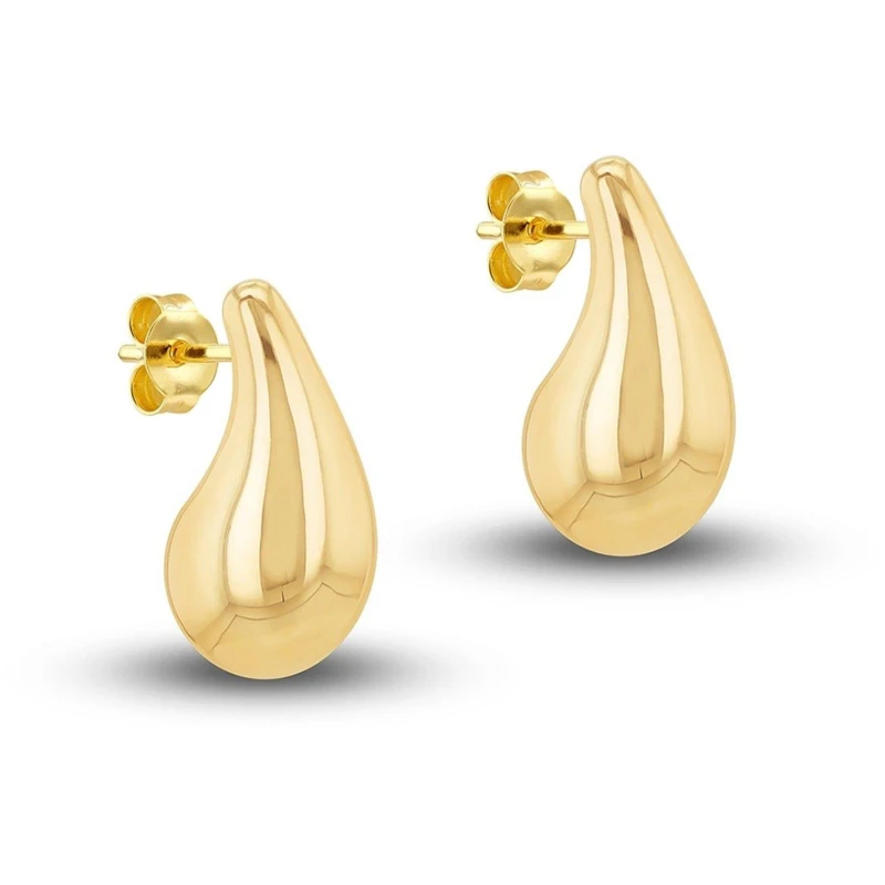 Image of Be You 9ct Gold Small Teardrop Stud Earring Yellow Gold female One Size