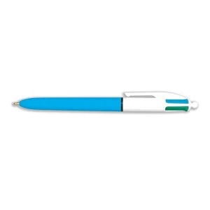 image of Bic 4 Colour Retractable Ballpoint Pen Blister Pack Assorted Colours of BlackBlueRedGreen