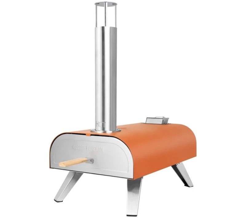 Image of GEORGE FOREMAN GFWPPO1ORPC Wood Pellet Pizza Oven - Orange 5056233842592