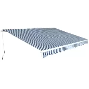 image of Vidaxl Folding Awning Manual Operated 450 Cm Blue/White