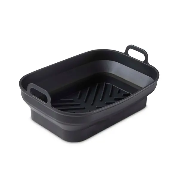 Image of Tower Set of 2 Rectangular Foldable Trays Black