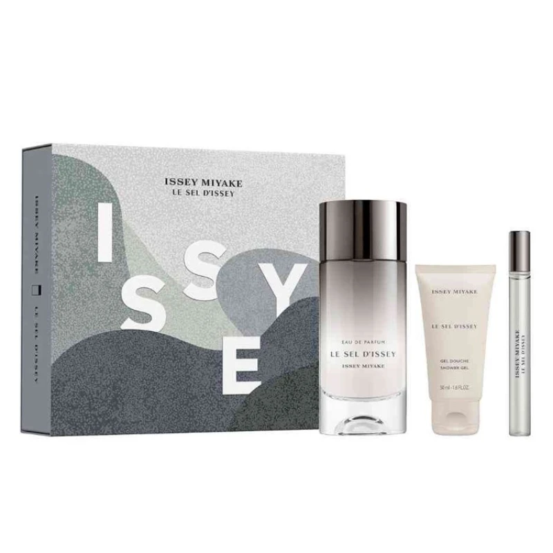 Image of Issey Miyake Le Sel D'issey 3 Piece Gift Set: Eau de Toilette 100ml - Eau de Toilette 10ml - Shower Gel 50ml