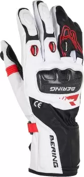 image of Bering Steel-R Motorcycle Gloves, black-red Size M black-red, Size M